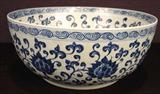 601 - Large canton center bowl, very heavy, 8in. T, 18in. Dia