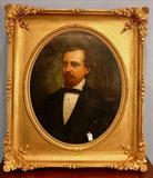 501 - Oil on canvas portrait of a Victorian gentleman in gold frame, 33in. W, 38in. T, ca. 1860.