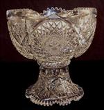 405 - Brilliant cut glass punch bowl, 12in. T, 12in. Dia.