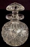 406 - Brilliant cut glass bottle with stopper, 6in. T.