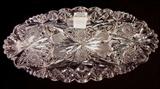 404 - Brilliant cut glass celery dish, signed Hawkes, 12in. L, 6in. W.