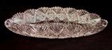 413 - Brilliant cut glass celery dish with rounded sides, 12in. L, 4in. D