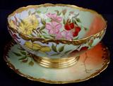 442 - Hand painted Limoges bowl with tray
