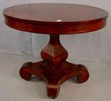 471 - Mahogany empire pumpkin base center table, 29in. T, 35in. Dia., ca. 1840.