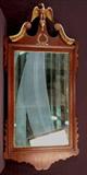 491 - Mahogany Federal hanging mirror with eagle on top, 51in. T, 24in. W, ca. 1840.
