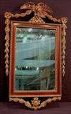 494 - Small Federal hanging mirror with eagle on top, 30in . T, 18in. W, ca. 1840.