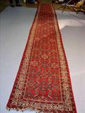 496 - Antique hand made wool Persian hall runner, 2ft 8in. X 20ft 5in.