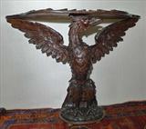 123 - Black forest standing eagle table, 4ft 7in. W, 3ft. 4in. T, ca. 1880.