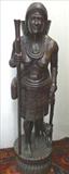 138a - Pair of 19th century Life Size carved mahogany figures of Hunter and Huntress, Hunter - 6 Ft. H. , 18 In. W.