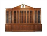 148a - Extremely Large walnut Georgian breakfront - bookcase, comes apart in 10 sections with 19th century eagle on crown, 12ft. 5in. L, 9.5 in. T, ca. 1940