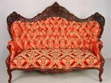 11a - Rosewood rococo laminated sofa by Meeks, Hawkins pattern, 48in. T, 54in. W, 21in. D., ca. 1850