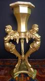 173 - Large 19th Century Figural Giltwood Pedestal with Onyx Top. 3 Ft. , 6 In. H.