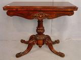 511 - Rococo rosewood game table, ca. 1860, 29in. T, 36in. W, 18in. D.
