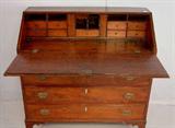 508 - Drop front secretary, dark aged cherry, ca. 1830's, 43in. T, 43in. W, 20in. D.