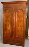 355 - Walnut Victorian 3 piece bed room suit, bed measures 8ft. T, 59in. W, 72in. L, dresser, 7ft 10in. T, wardrobe, 7ft 8in. T, ca. 1875.