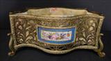 106 - 19th Century Bronze Jardeniere with Sevres Plaques,14.5 In. L., 5.75 In.H.