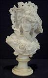 220 - Alabaster bust of a Victorian Lady, 17in. T.