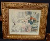 228 - Pair of original hand tinted etchings, signed and numbered by Artist, A. Calbet, 18in. T, 19in. W.