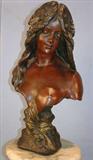 238 - Victorian terra cotta bust of a woman, 22in. T, 13in. W.