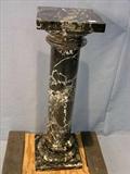 236 - Black marble pedestal, 42in. T, 14in. Dia.