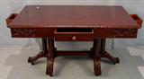 241 - Mahogany Victorian library table, 30in. T, 56in. W, 34in. D. with drawers on front and sides.