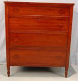 262 - Four drawer cherry chest, 47in . T, 41in. W, 20in. D.
