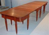 267 - Solid cherry 3 section dining table, 29in. T, 40in. L, 23in. D, total 11ft. L with sections.