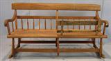 321 - Primitive popular mammy's bench with removable crib, 31in. tall, 55in. wide , 16in. deep, ca.1840.