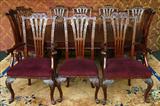119 - Magnificent Set of TEN 19th Century High Back English Chippendale Dining Chairs