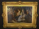 128 - Large 19th Century Oil Painting on Canvas , artist signed , 4 Ft. 1 In. L. x 3 Ft. 2 In. H.