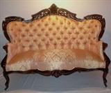 131 - Laminated Rosewood rococo 4 Pc. Parlor suit by Meeks, Stanton Hall Pattern, Sofa, 65in. W, 48in. T, 32in. D.
To be auctioned 6/29/2013