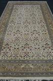 139 - Tabriz huinting palace size rug in natural colors, brown, green and gray, 15ft. X 25ft