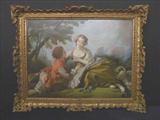 147 - 19th Century Oil on Canvas ( Lovers in a Landscape) 32 In. W. x 24 In. W. overall 3ft. 2in. L, 2ft. 6in. T.