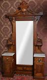 149 - Dresser to Fine Three Piece Burl Walnut Bedroom Set att. To Thomas Brooks. H. 8 Ft. 3 In.