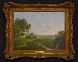157 - 19th Century Oil on Wood Panel of an English Countryside. 18 In. L. , 13 12 In. W., overall, 24in x 19.5in