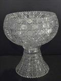 171 - Two Piece Brilliant Cut Glass Punch Bowl 13 12 In. H. , 11.5 In. D.