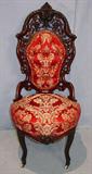 51 - Pair of rosewood rococo side parlor chairs by Meeks, Hawkins pattern, ca. 1855, has matching sofa.