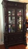 450 - Large European oak display cabinet, 102in. T, 57in. W, 23in. D.