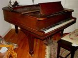 1103 - Mahogany Steinway parlor grand Piano with stool, ca. 1930 in great condition.