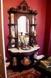 1201 - Walnut Victorian etagere, 7.5 ft. T, ca. 1860.