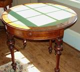 11 - Victorian pair of matching game tables with felt inserts, 31in. T, 36in. W, 18in. D.