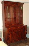 164 - Period empire mahogany secretary with claw feet, 47in. W, 7ft. 2in. T.