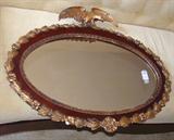 204 - mirror with eagle on top, 22in. T, 28in. W, ca. 1840.
