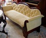 350 - Gen. Polk empire sofa with yellow upholstery, ca. 1840, 33in. T, 85in. W, 25in. D.