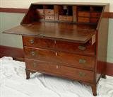 22 - Pine slant front desk, dove tail top, ca. 1820, 40in. T, 36in. W, 18in. D.