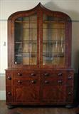 10 - flame mahogany empire gothic breakfront with 4 wine drawers, 9ft 1in. T, 68in. W, 22in. D, ca. 1840.