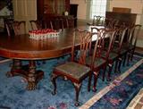 100 - Set of 12 mahogany Chippendale chairs, 1 arm, 11 sides.