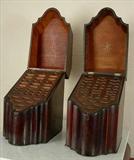 114 - Pair of period mahogany knife boxes with original interior