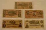 147 - Confederate $5.00 Richmond issued. 
148 - Confederate $10.00 Richmond issued. 
149 - Confederate $50.00 Richmond issued. 
150 - Confederate $100.00 Train issued. 
151 - Confederate $100.00 Richmond issued.