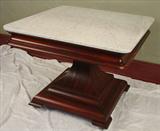167 - Period empire rosewood center table, att. To Meeks, has white marble top, 36in. X 36in.